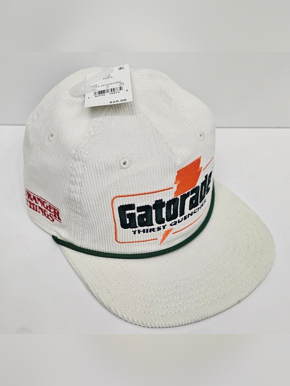 Stranger Things x Gatorade Corduroy Snapback Hat, NWT